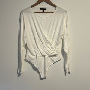 Banana Republic Factory white long sleeve body suit size L